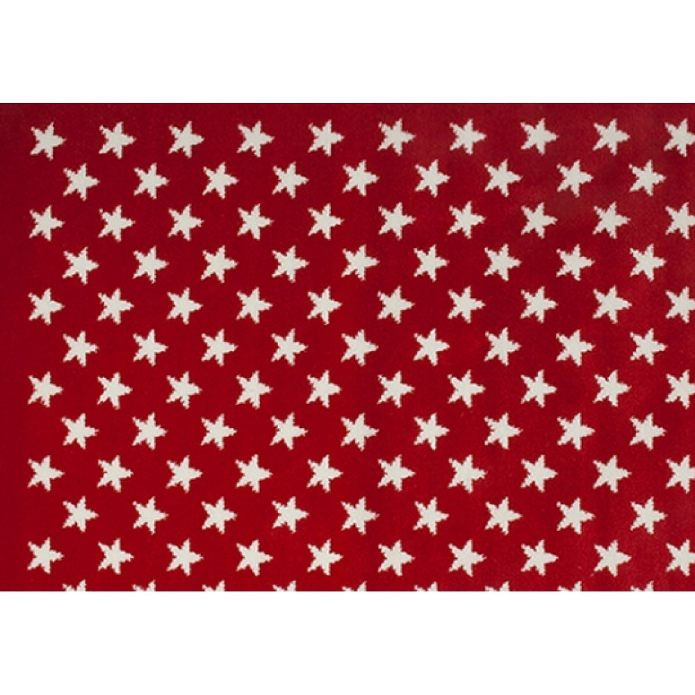 Covor copii din acrilic alb/rosu cu stelute 120x160 cm Lorena Canals