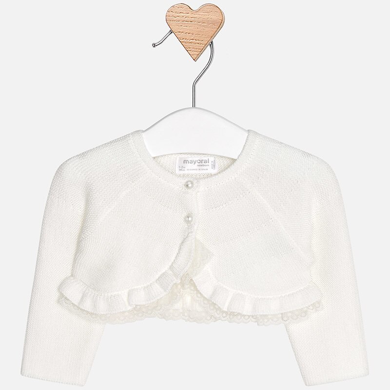 Bolero Tricot Ceremonie Pentru Bebe Fetita Mayoral Alb 6 9 Luni Emag Ro