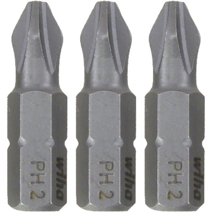 Set 3 biti profesionali PH2, WIHA Standard, 1/4