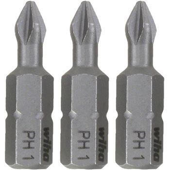 Set 3 biti profesionali PH1, WIHA Standard, 1/4 Set 3 biti profesionali PH1, WIHA Standard, 1/4