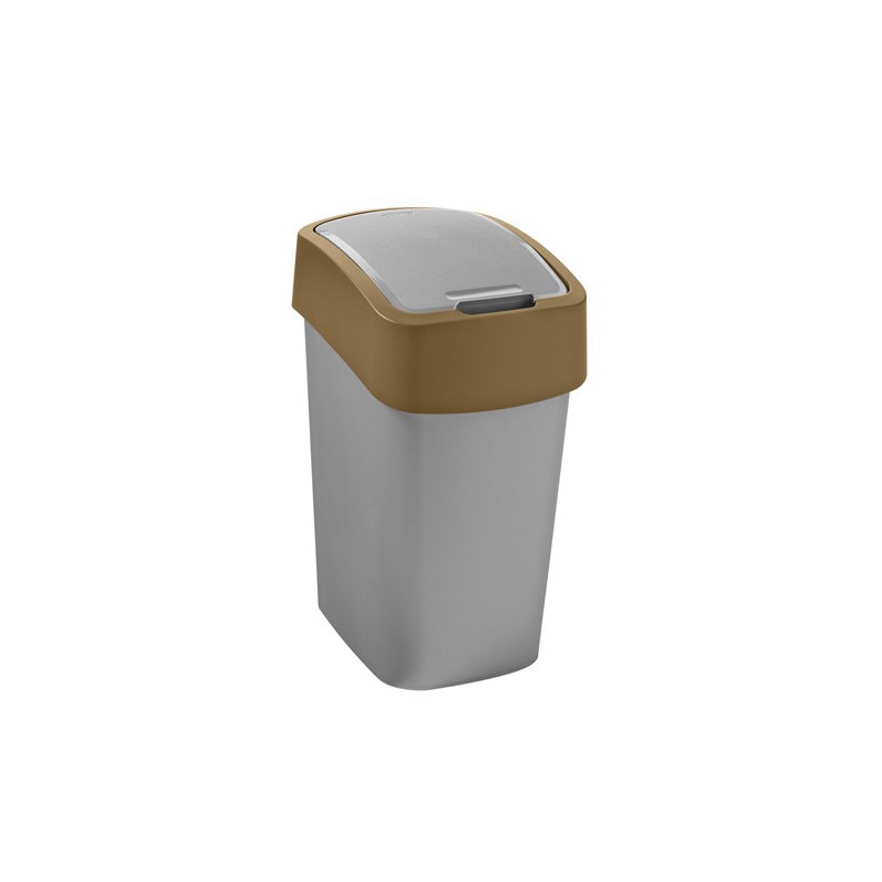Cos de gunoi Curver Flip Bin. 10 L, Argintiu / Maro