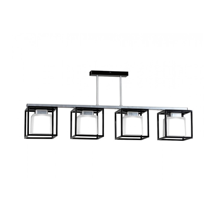 Полилей Emibig Betpol, 4X60W, Черен/Хром