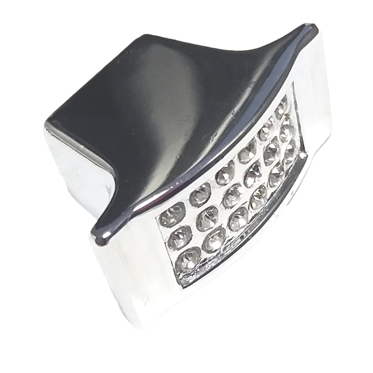 Buton mobilier insertie sticla dreptunghi crom, International Service C&C,