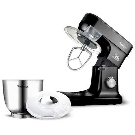 Robot bucatarie TurboTronic TT-015, 1500 wati,model 2018,professional stand mixer, bol inox 6,5 litri,negru