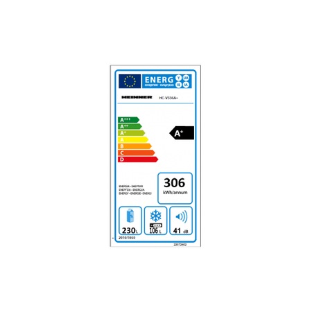 Combina frigorifica Heinner HC-V336A+, 336 l, Clasa A+, Tehnologie Less Frost, H 186 cm, Alb