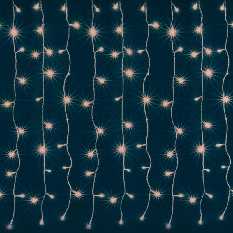 Perdea de lumina 9 ghirlande, alimentare retea, 126 LED, 90 cm, interior, alb cald