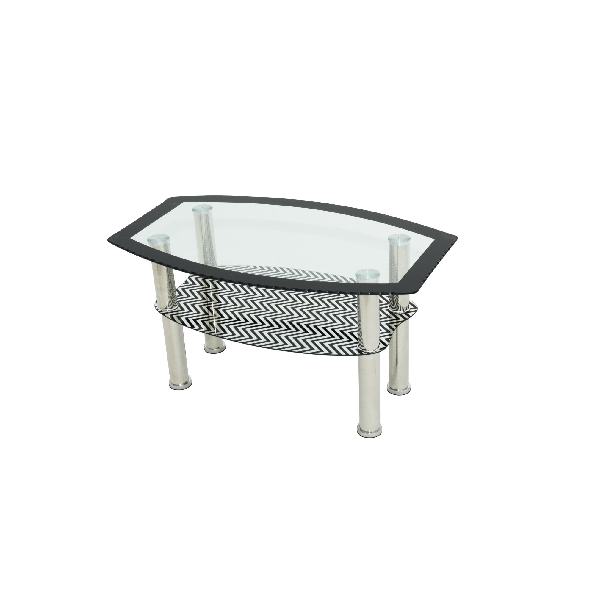 Masa cafea, CB, MC-98, Negru, Sticla securizata, 80 x 50 x 43 cm