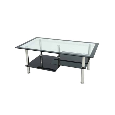 Masa cafea, MC-102, Negru, Sticla securizata, 110 x 60 x 45 cm