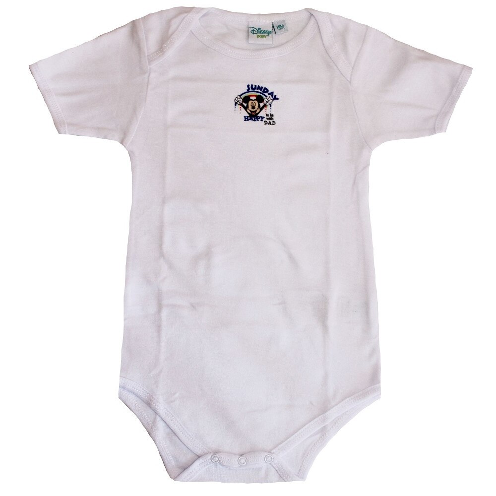 Body maneca scurta, alb, Mickey, Sunday