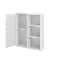 Dulap de perete Emilia pentru camera de baie, en.casa, 71 x 60 x 18 cm, placa MDF, lacuit, alb