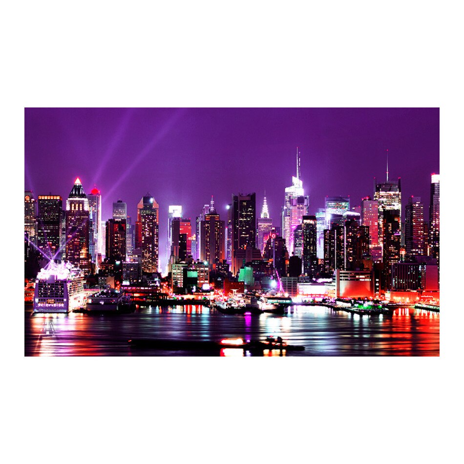 Fototapet vlies - Lumina orasului curcubeu New York - 450 x 270 cm