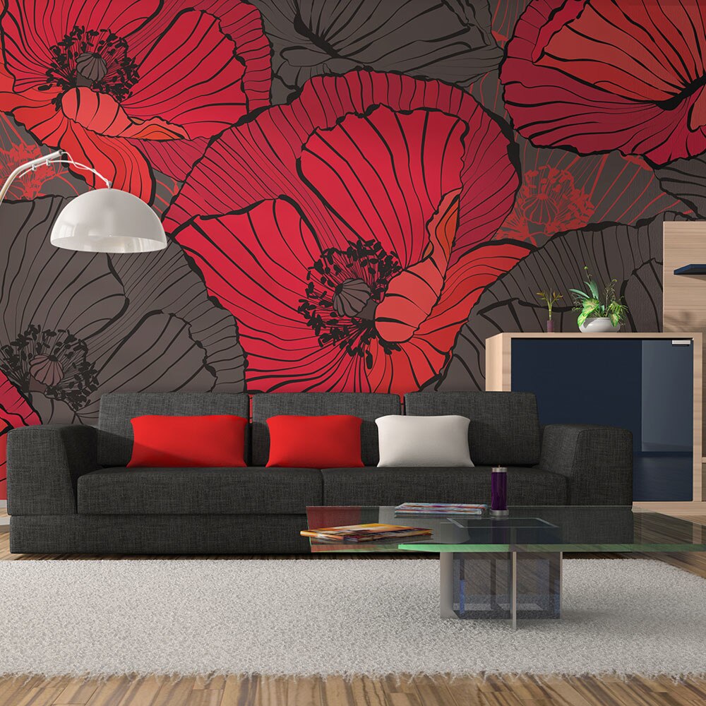 Fototapet vlies - Pleated poppies - 450 x 270 cm