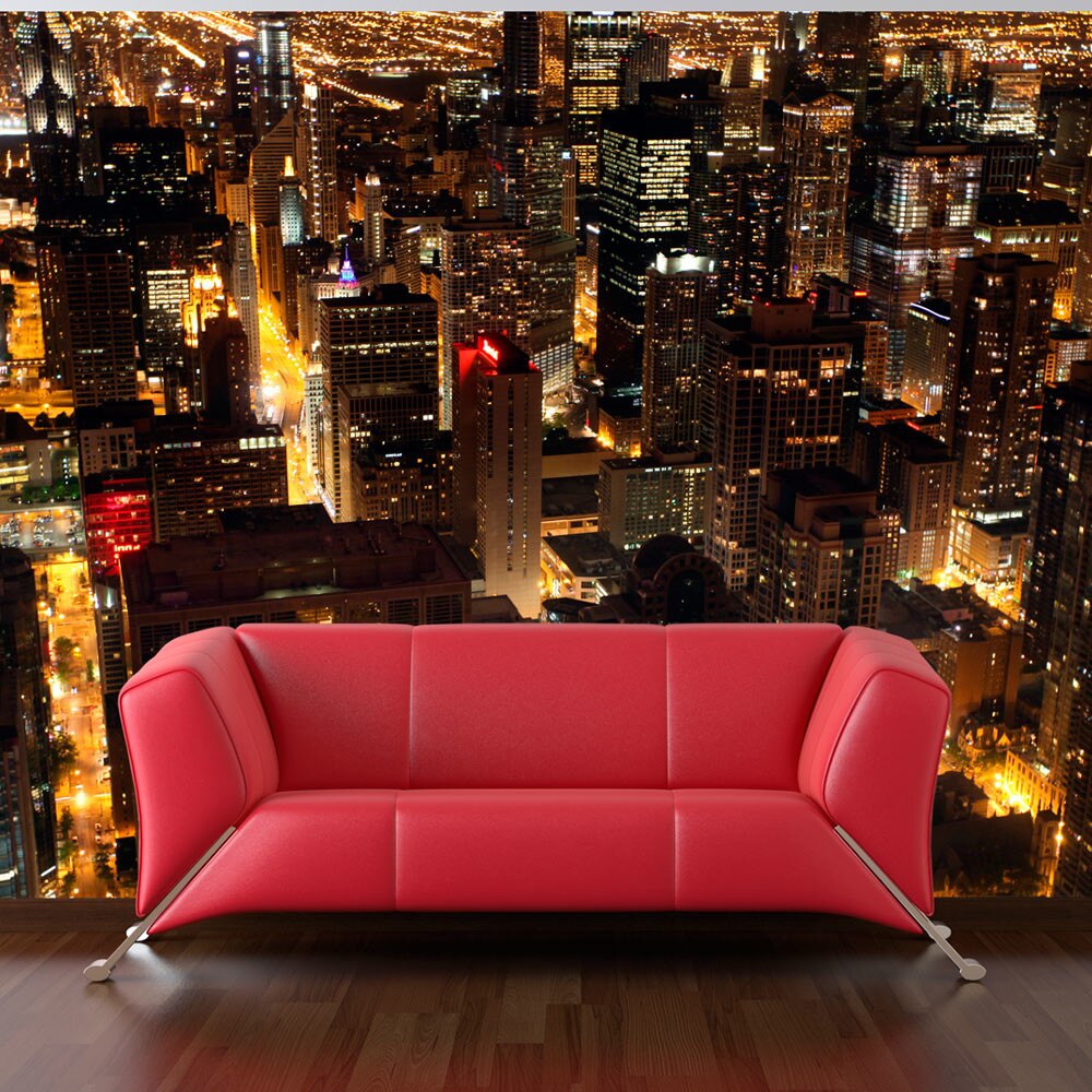 Fototapet vlies - City by night - Chicago, USA - 450 x 270 cm