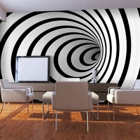 fototapet vlies - black and white 3d tunnel - 450 x 270 cm imagen 38_1_
0
