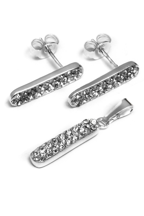Set din argint 925, Eurosilver, cu cristale Swarovski, alb