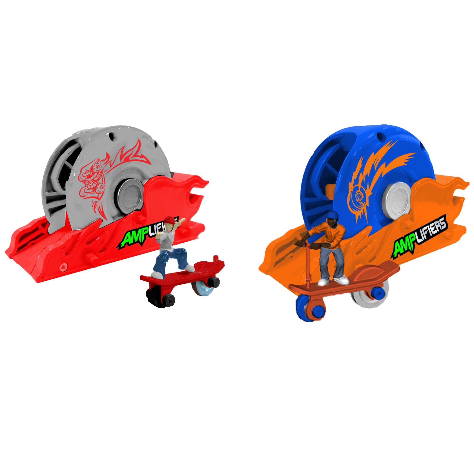 Set figurine Amplifiers, skateboard, trotineta si lansator