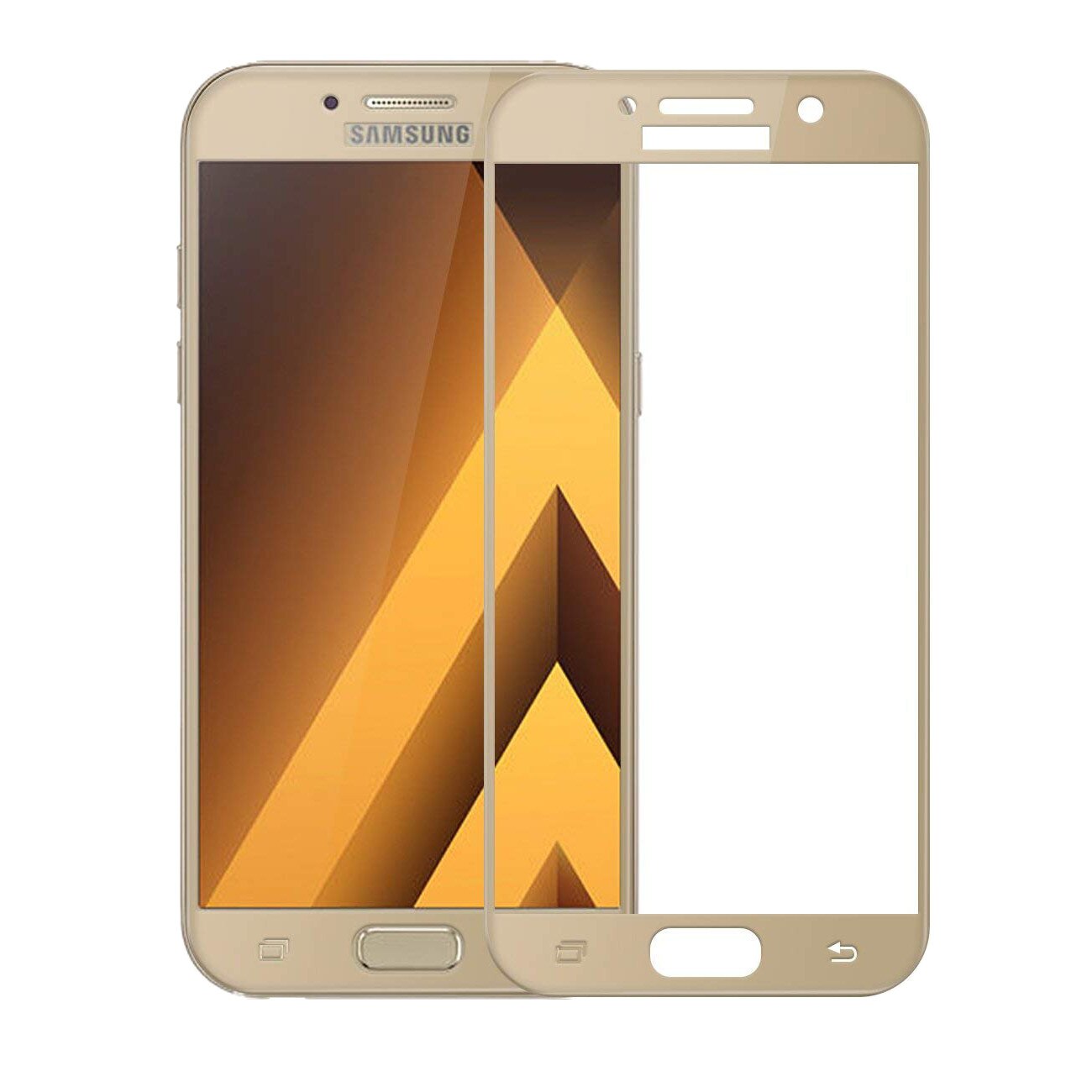 Folie Sticla Securizata Full Screen Soft Edge 3D Samsung Galaxy A3 2017 - gold