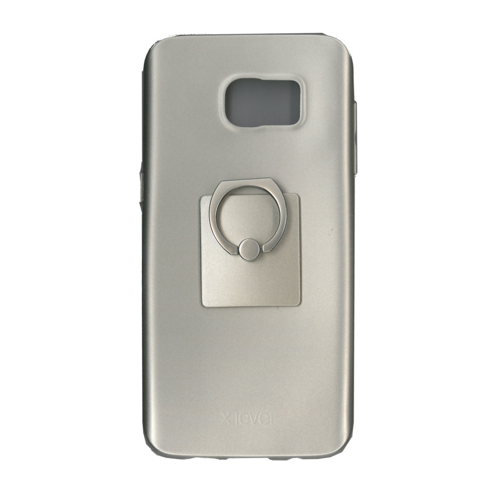 Husa de protectie cu inel suport X-Level Jelly pentru Galaxy S7 Edge, auriu