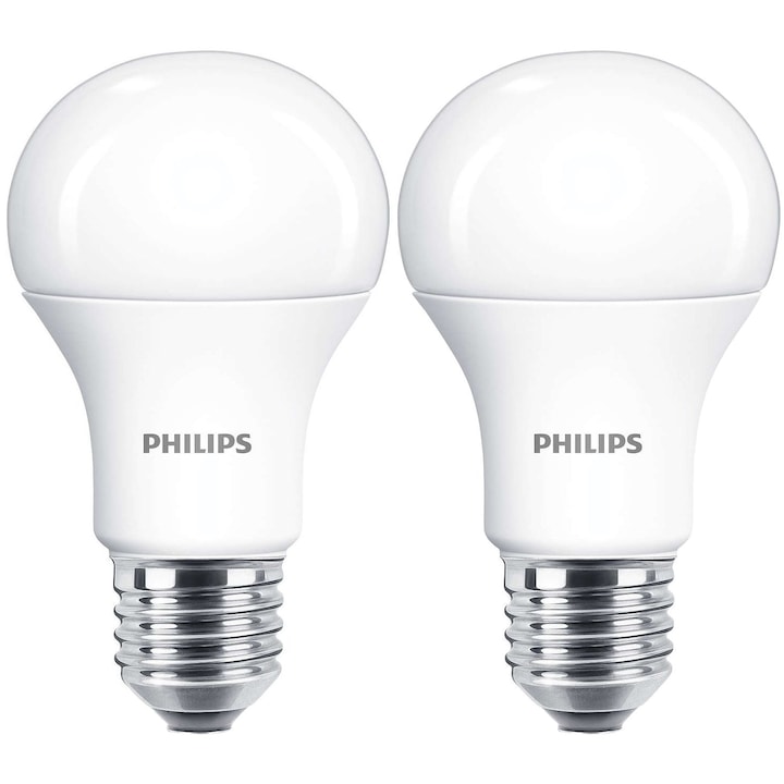 2 LED-es Philips készlet, 11W (75W), E27, 1055 lm, A+, meleg fehér