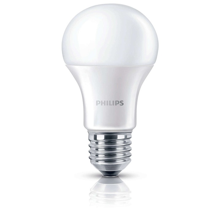 LED Philips izzó, 13W-100W, E27, klasszikus forma, 1521lm, A+, 4000K, 15.000 óra, hideg fehér fény, semleges, matt