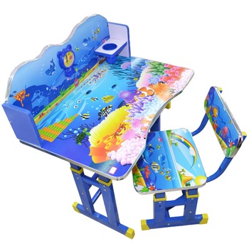 Birou pentru copii cu desene lemn + metal Birou pentru copii cu desene lemn + metal