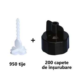 Pachet sistem nivelare gresie cu tija in cruce, Clarson BUSINESS: 950 tije - 1 mm, 200 rozete Pachet sistem nivelare gresie cu tija in cruce, Clarson BUSINESS: 950 tije - 1 mm, 200 rozete