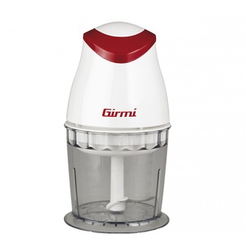 Tocator chopper Girmi - TR01 cu lame din inox, putere 350W, vas gradat 500ml, alb-rosu Tocator chopper Girmi - TR01 cu lame din inox, putere 350W, vas gradat 500ml, alb-rosu