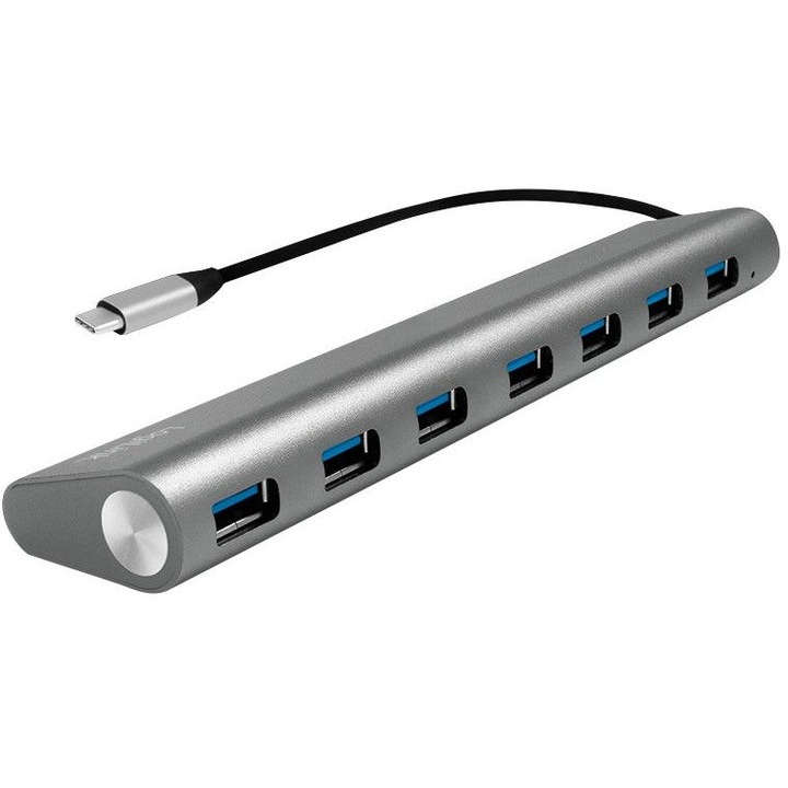 HUB Logilink UA0310, 7 порта, USB3.0, USB3.1-C кабелен, Алуминиев корпус