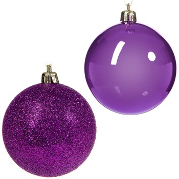 Set 12 Globuri Mov Mate Sclipicioase , 8 cm Set 12 Globuri Mov Mate Sclipicioase , 8 cm