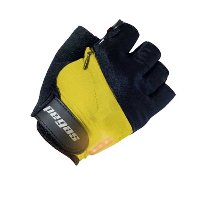 Ръкавици Pegas с LED сигнализация, Жълти, M