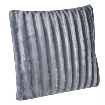 Perna decorativa S-Home, model cu dungi, patrata, gri, 60x60 cm Perna decorativa S-Home, model cu dungi, patrata, gri, 60x60 cm