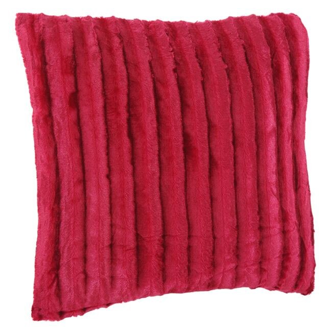 Perna decorativa S-Home, model cu dungi, patrata, rosie, 60x60 cm