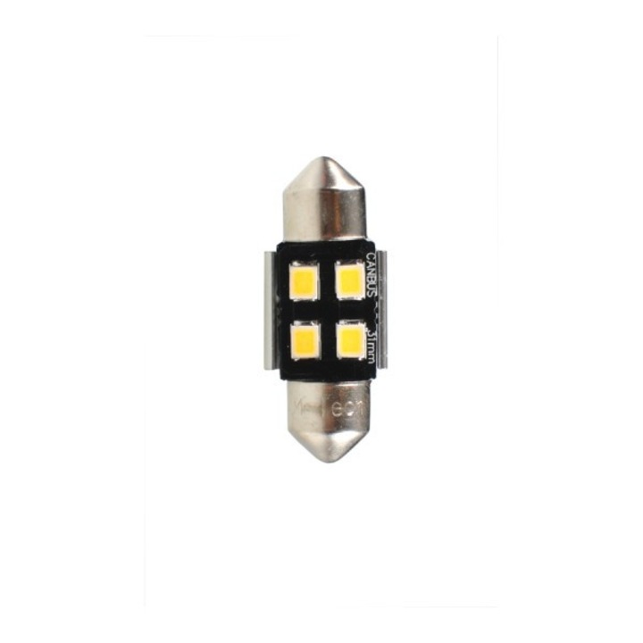 Set 2 bucati Bec M-Tech LED C5W 31mm 4xSMD2835 CAMBUS alb