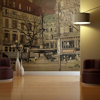 Fototapet vlies - Parisian fountain - 450 x 270 cm Fototapet vlies - Parisian fountain - 450 x 270 cm