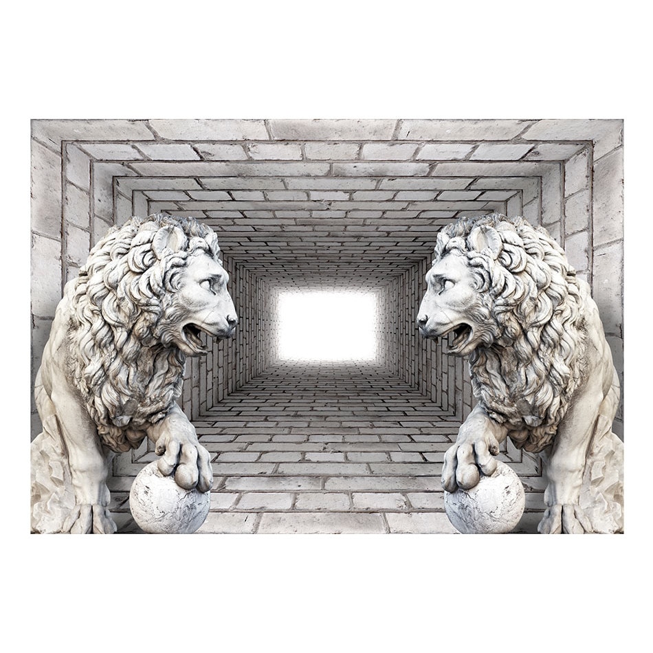 Fototapet vlies - Stone Lions - 400 x 280 cm