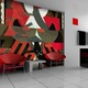 Fototapet vlies - Compozitia artei in rosu - 250 x 193 cm