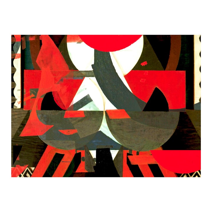 Fototapet vlies - Compozitia artei in rosu - 250 x 193 cm