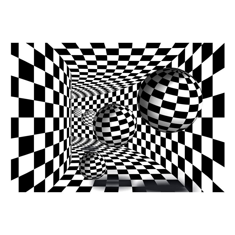 Fototapet vlies - Coridorul alb si negru - 400 x 280 cm