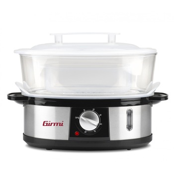 Aparat de gatit cu aburi cu 3 tavi de 4l si vas orez de 1l, corp din inox, timer, capac anti-picurare, protectie impotriva supraincalzirii Aparat de gatit cu aburi cu 3 tavi de 4l si vas orez de 1l, corp din inox, timer, capac anti-picurare, protectie impotriva supraincalzirii