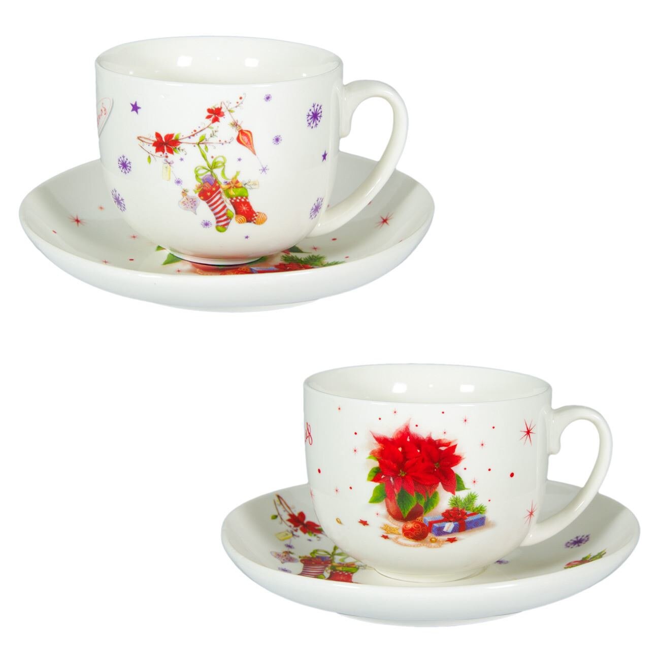 Set 2 Cesti si Farfurii din Portelan ,Craciun