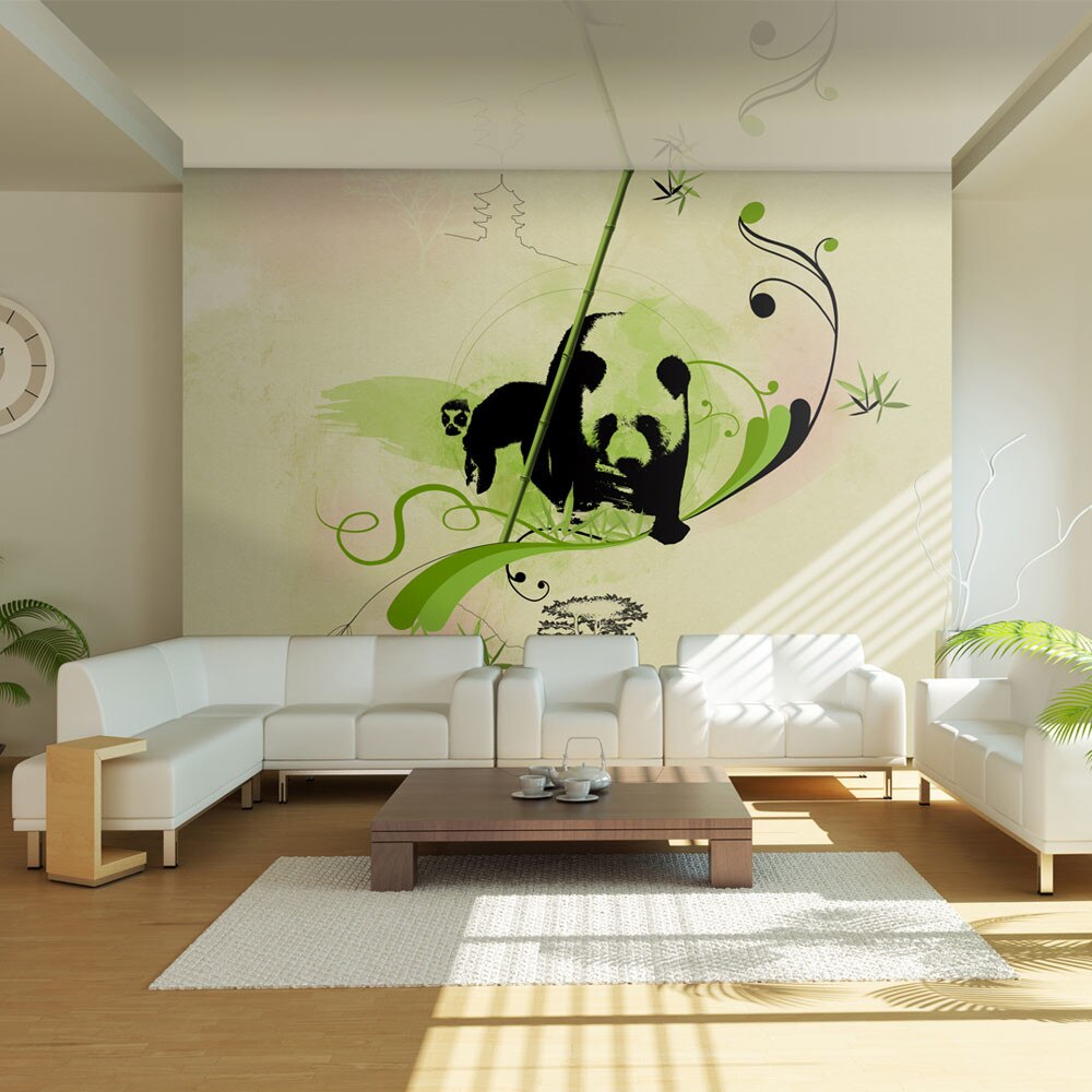 Fototapet vlies - Giant panda in bamboo forest - 350 x 270 cm