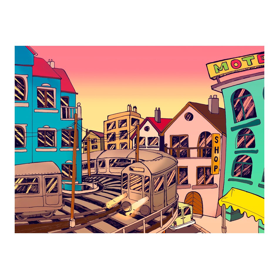 Fototapet vlies - Dimineata in oras - 300 x 231 cm