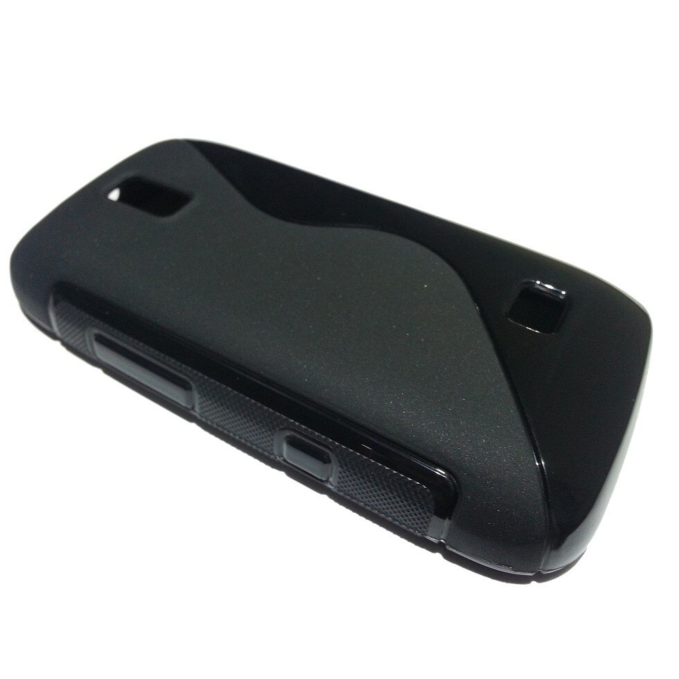Husa silicon Nokia Asha 308, S Line, neagra