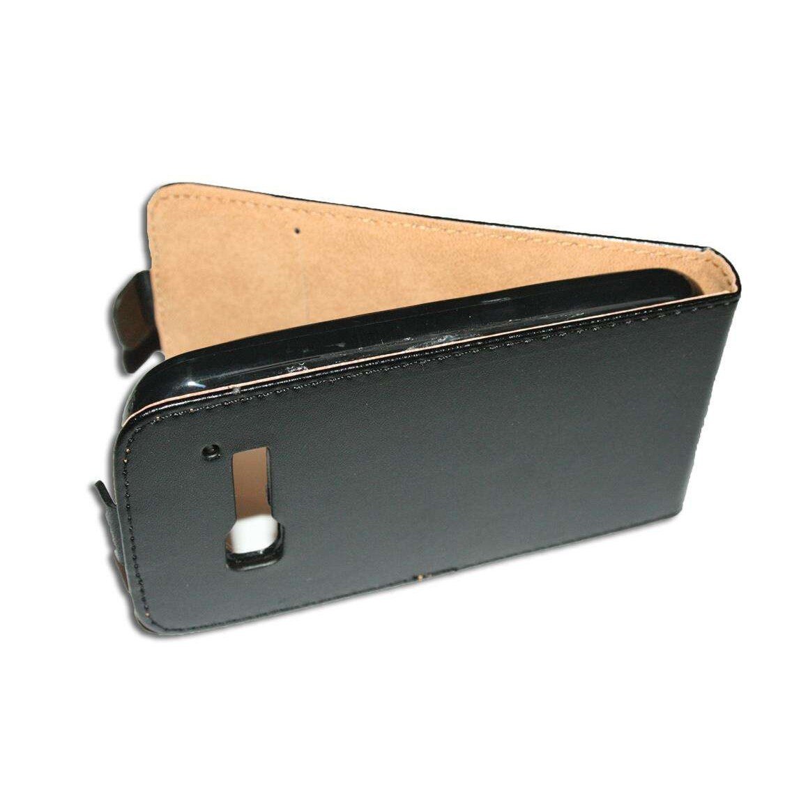 Husa Alcatel One Touch Pop C5, Slim Flexi, Piele ECO, Neagra