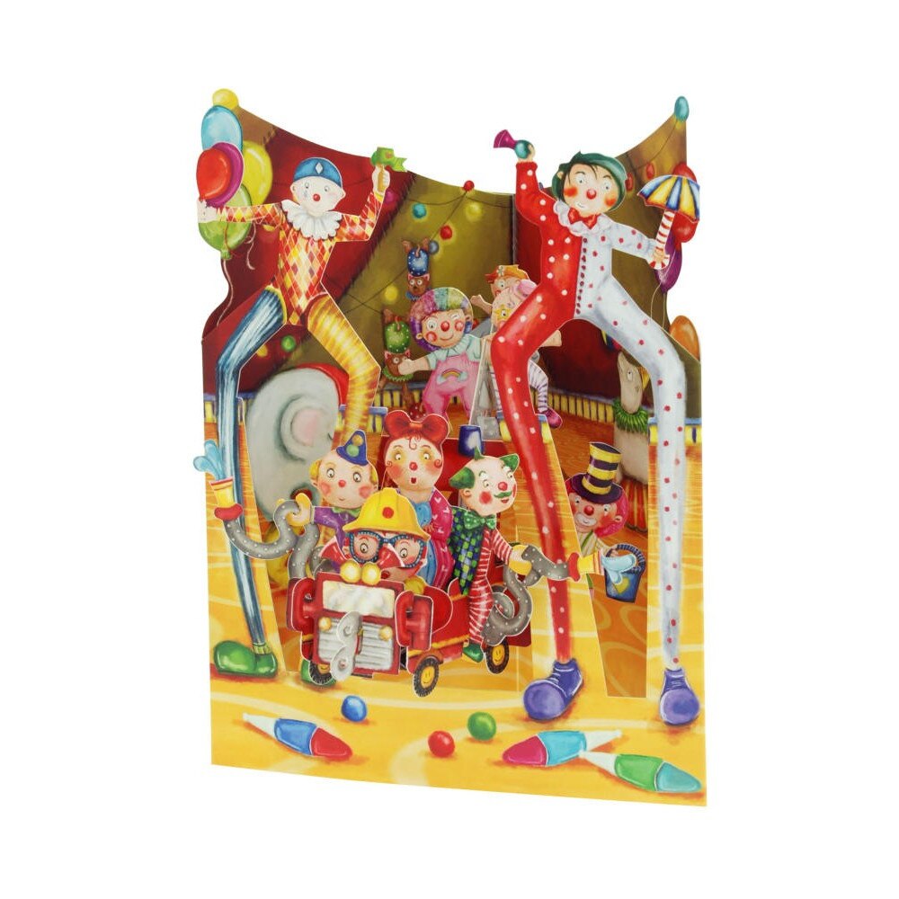 Felicitare 3D Swing Cards, Big Top Clowns