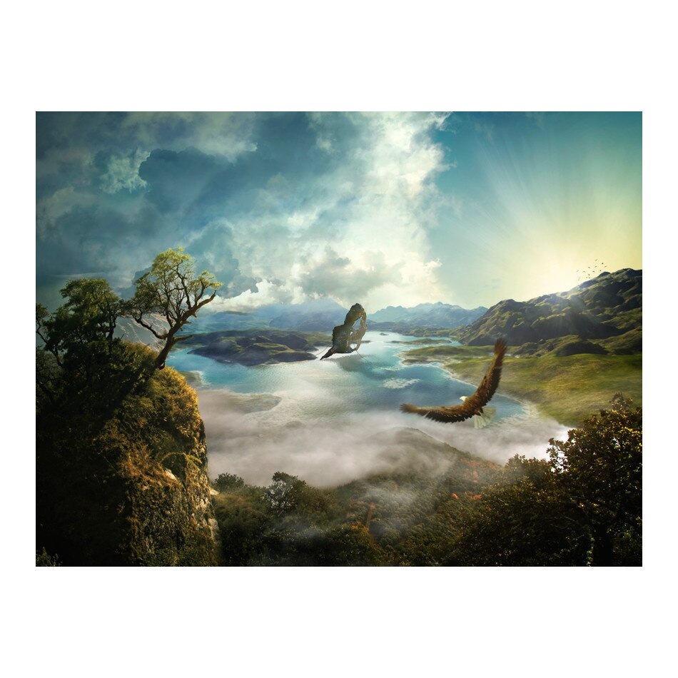 Fototapet vlies - Zborul peste lac - 300 x 231 cm