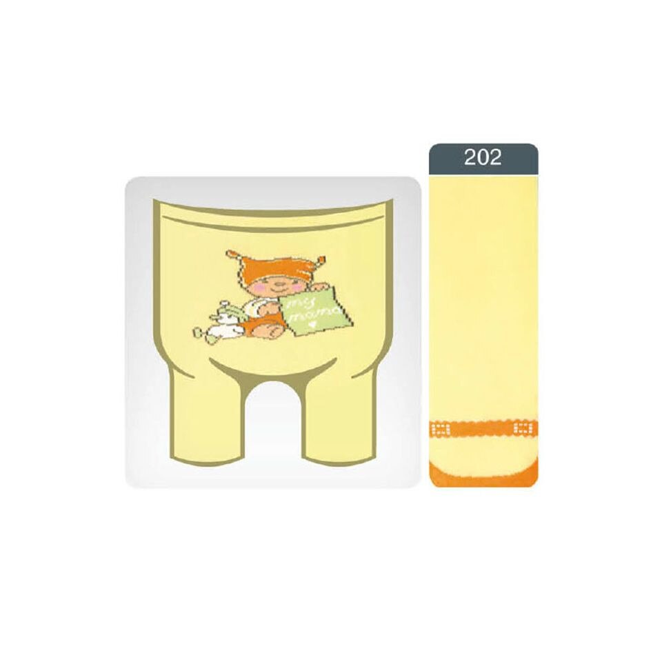 Ciorapi subtiri pentru copii din bumbac Tip-Top 202, Conte Elegant, Galben, 62-74 CM