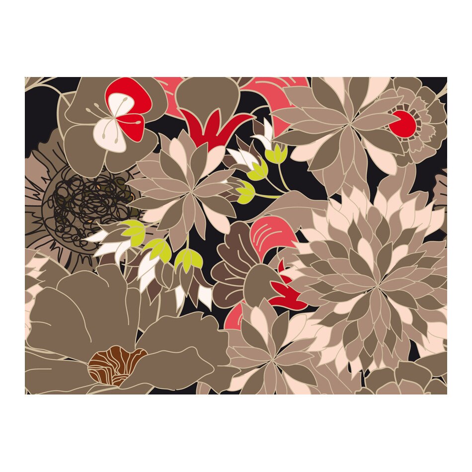 Fototapet vlies - Design floral gri - 200 x 154 cm