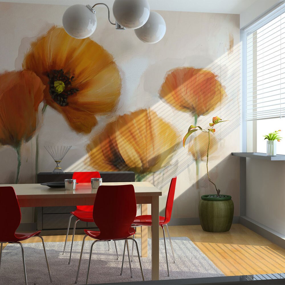 Fototapet vlies - poppies - vintage - 400 x 270 cm