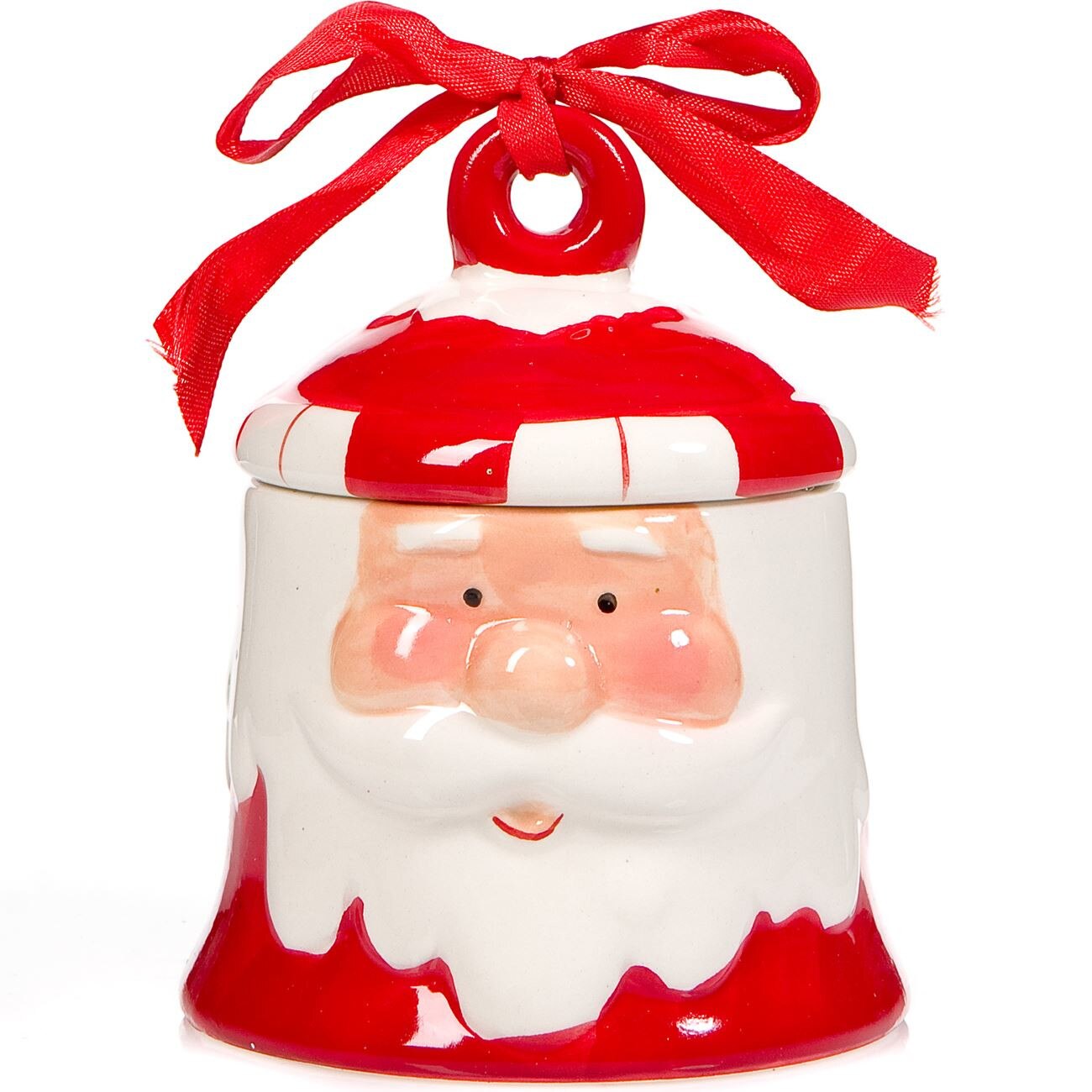 Bomboniera din ceramica forma mos craciun, 13 x 10 cm